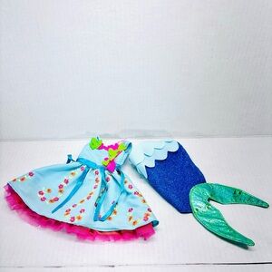 Lot American Girl Wellie Wishers 14"Doll 's "Garden Tea Time" Outfit & Mermaid